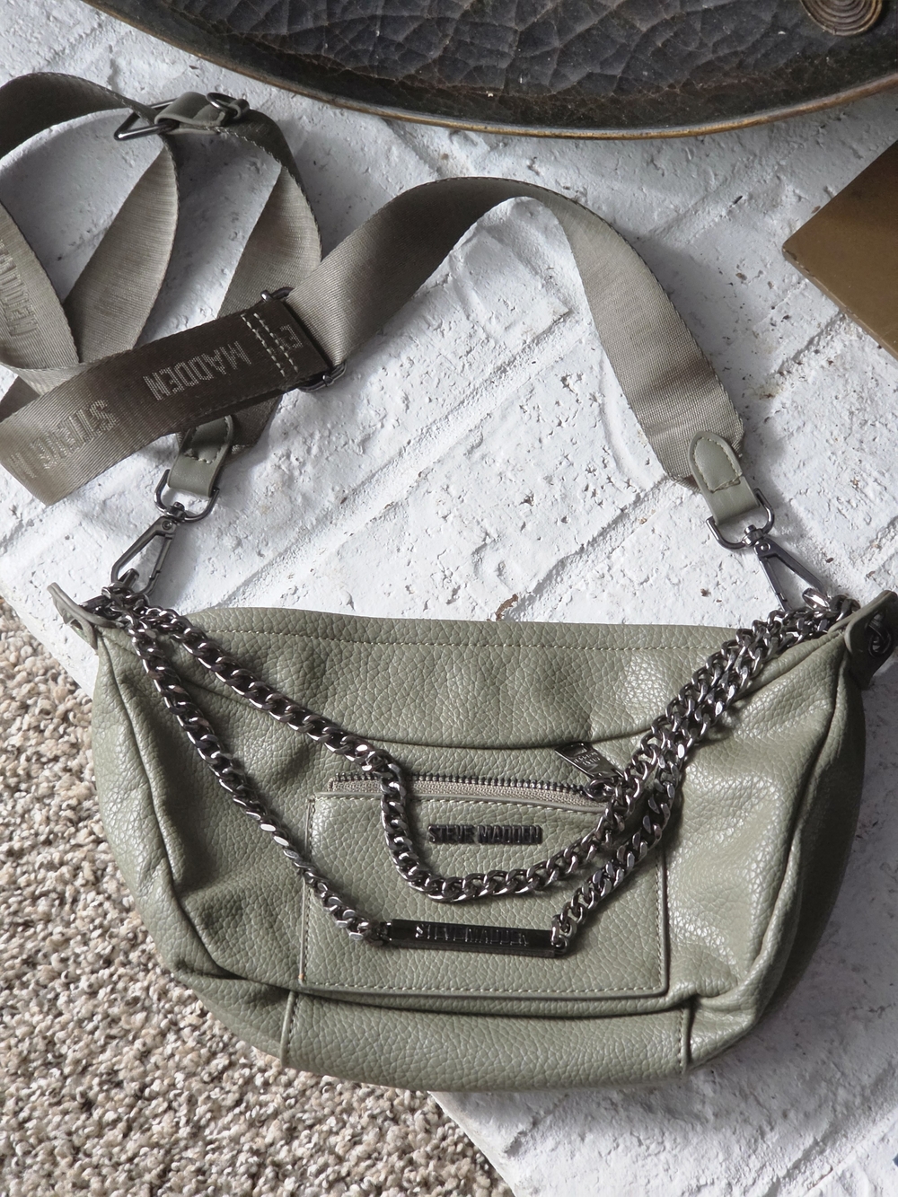 Steve Madden Sage Green Leather Crossbody Bag